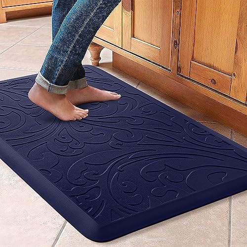 Kitchen Mat Cushioned Anti-Fatigue Comfort Standing Mat Rug for Home,Office - color: Blue, size: 1'8" x 2'6" (Rectangular)