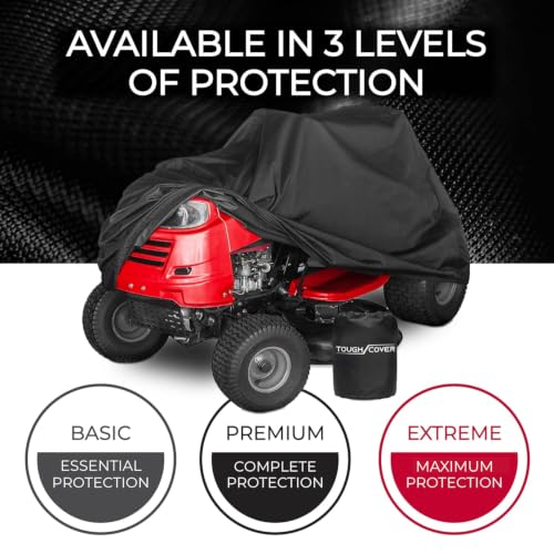 Tough Cover Lawn Tractor Cover, Basic 210D, 75x47x49 In, Black - color: Basic Edition - Black