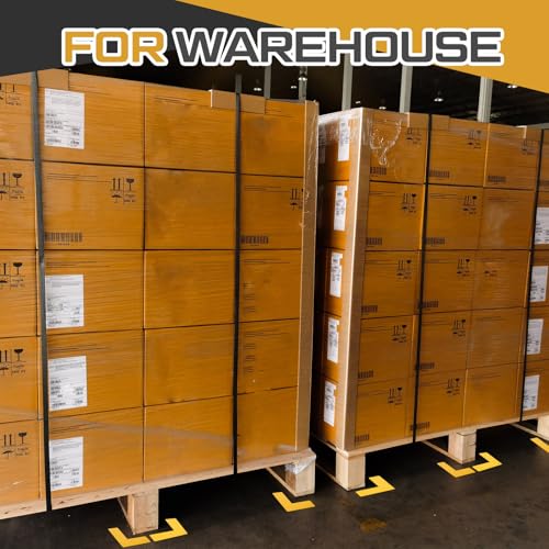 Honoson 100 Pack L Shaped Floor Markers, Yellow PVC, 6 x 6 x 2 Inch Corners