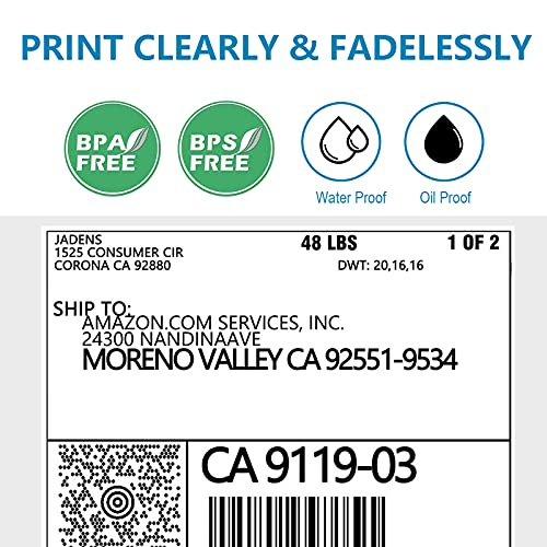 JADENS Thermal Labels, 500pcs 4×6 Shipping Labels - color: Whitel