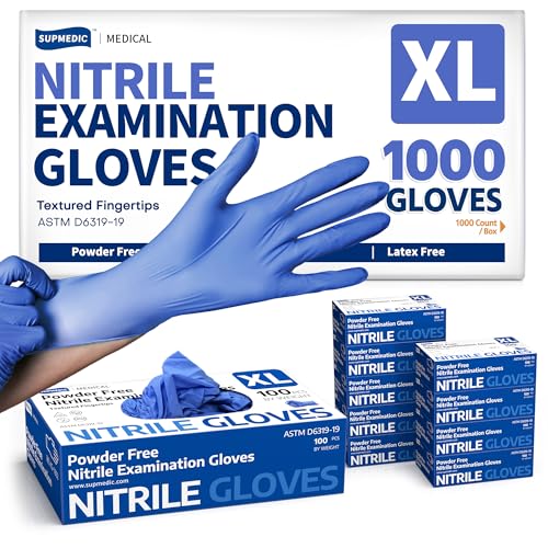 Supmedic Soft Max™ Nitrile Exam Gloves, Powder-Free Disposable Blue Iris - color: 1000 X-large (Blue Iris)