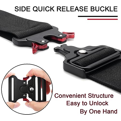 CooBigo 2Pack 2" Tactical Duty Belt Buckle, Metal Tactical Buckle Clasps for Luggage Strap, Dog Collar Hardware, Harness, Hunting Bags Clips Accessories Replacement - color: E: 2" Black 2pcs