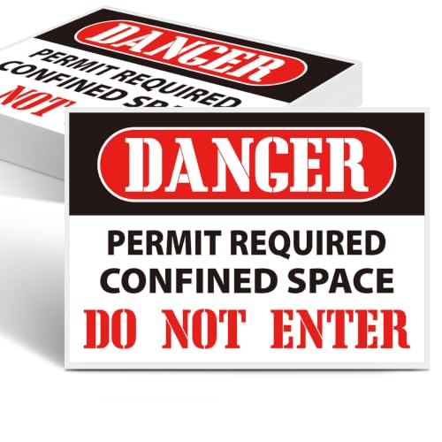 Kingdder 20 Pack Danger: Permit-required Confined Space, Do Not Enter Sign, 10" x 7" Permanent Self Adhesive Vinyl Labels, Confined Space Safety Warning Label, Waterproof & UV Resistant