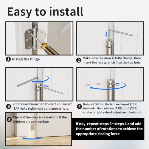 3 Pack Self Closing Door Hinges 3.5 Inch, Auto Closing Door Hinge - size: 3.5" 3 Pack