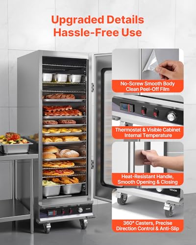 VEVOR Commercial Electric Food Warmer 16-Tier Transparent Single-Door - size: 16-Tier
