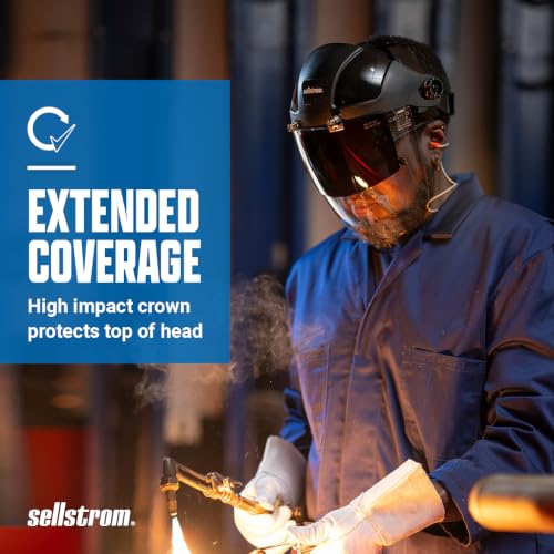 Sellstrom DP4 Anti-Fog Clear Tint Face Shield & Flip-Up IR Visor ANSI Z87.1 - style: Shade 5 Infrared Visor