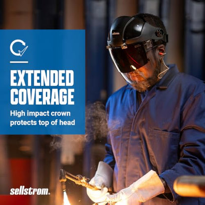 Sellstrom DP4 Anti-Fog Clear Tint Face Shield & Flip-Up IR Visor ANSI Z87.1 - style: Shade 5 Infrared Visor