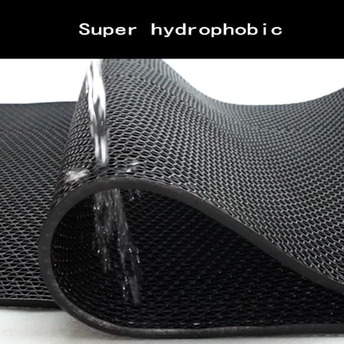 PVC Drainage Floor Mat Non-Slip Commercial Wet Area Mat for Outdoor and Indoor Restaurant Kitchen Bar Swimming Pool Splash Matting Water Drain Flooring Mat (Black, 4FTX16.4FT) - size: 4FTX16.4FT