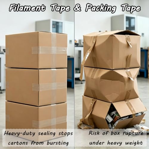2 Rolls Filament Strapping Tape, 2'' x 55yds x 5.5mil Reinforced Fiberglass Heavy Duty Packing Strips,Resistant for Shipping Fixing and Protection,Sealing,Waterproof - size: 2"×55 Yards×2rolls