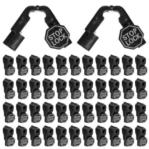uxcell Pegboard Hook Stop Locks, 6mm Black Display Hook Locks 50Pcs - color: Black, size: 6mm