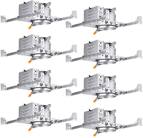 TORCHSTAR 8-Pack 4 Inch Shallow New Construction Recessed Lighting Housing - size: 4 Inch