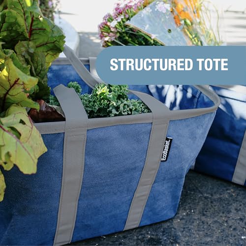 CleverMade EcoBasket Collapsible Grocery Tote, 30L Structured Tote Bag - color: Gray/Black, size: 30l - 1 Pack