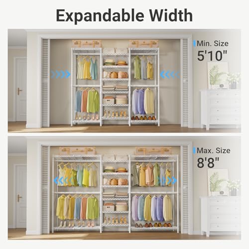 VIPEK X3 Plus Large Expandable Closet Rack Wardrobe Closet Organizer White - color: White, size: X3 Plus