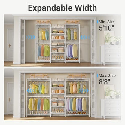 VIPEK X3 Plus Large Expandable Closet Rack Wardrobe Closet Organizer White - color: White, size: X3 Plus