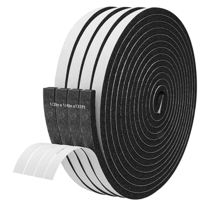 Storystore Weather Stripping Foam Tape, 1/2" x 1/4" x 131 FT Door Seal - size: 1/2In x 1/4In x131Ft
