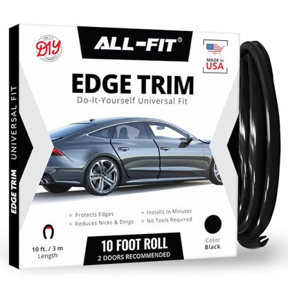 All-Fit Automotive Car Door Edge Protector Made in the USA (10 Ft - Black) - color: Black