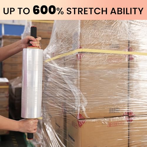 TAPEBEAR 4Rolls Stretch Wrap Heavy Duty 15" x 1000 Ft, 80 Gauge Shrink Wrap - size: 15" x 1000Ft x 4Rolls
