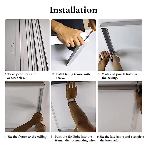 2Pcs 2x2FT Aluminum Surface Mount Kit for LED Flat Panel Light - color: White-2 Set, size: 2FT × 2FT