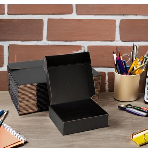 7x5x2 Black Shipping Boxes for Small Business, Packing, 25 Pack - color: Black, size: 7x5x2 inch