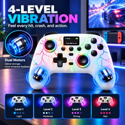 Exilapsire Wireless Controller for PC/Switch/Switch 2/iOS/Android, White - color: White