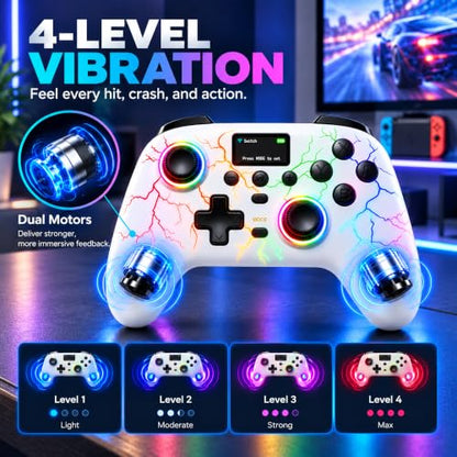 Exilapsire Wireless Controller for PC/Switch/Switch 2/iOS/Android, White - color: White