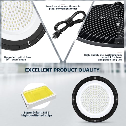 lvsdak UFO LED High Bay Lights 200W 5000K High Bay LED Shop Lights 8Pack