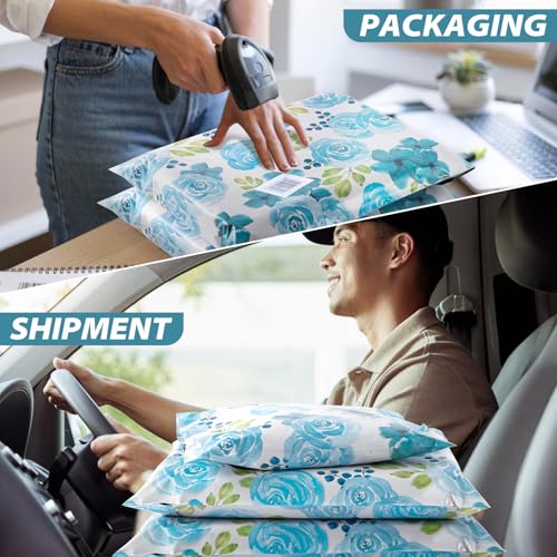 Oududianzi Poly Mailers 10x13, 100PCS Shipping Bags, Mailers Poly Bags, Mailing Envelopes Bags, Polymailer Packaging Bags for Small Business - Blue Rose - color: Blue Rose, size: 10x13 - 100Pack