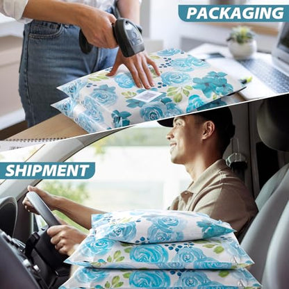 Oududianzi Poly Mailers 10x13, 100PCS Shipping Bags, Mailers Poly Bags, Mailing Envelopes Bags, Polymailer Packaging Bags for Small Business - Blue Rose - color: Blue Rose, size: 10x13 - 100Pack