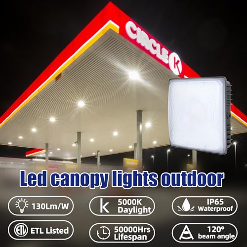 2 Pack LED Canopy Light Fixture,8400lm,70W,5500K Daylight White - size: 70W -Canopy-2pack