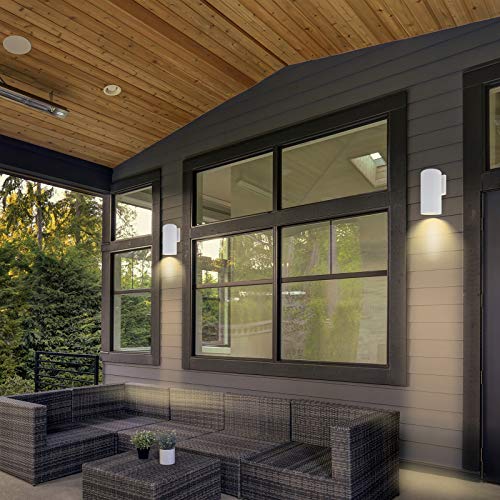 Outdoor Wall Lantern, Waterproof Exterior Lighting Fixture - color: Cylinder (White A)