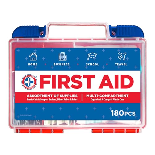Be Smart Get Prepared 180 Pc First Aid Kit Home, Car, Office, Outdoor, FSA - size: 180 Piece Set