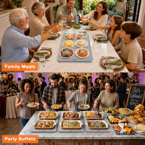 FYY Warming Mat for Food 24"x15", Rapid and Full Surface Heating Gray - color: Gray, size: X Large Size: 24"x15"