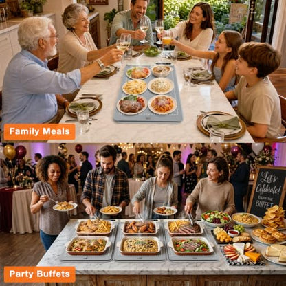 FYY Warming Mat for Food 24"x15", Rapid and Full Surface Heating Gray - color: Gray, size: X Large Size: 24"x15"