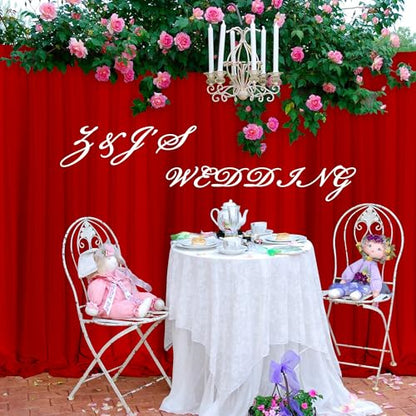 MEETSKY Blue Backdrop Curtains,Birthday Backdrop Drapes,5ft x 8ft,2 Panels - color: Red, size: 60"W x 96"L (Pack of 2)