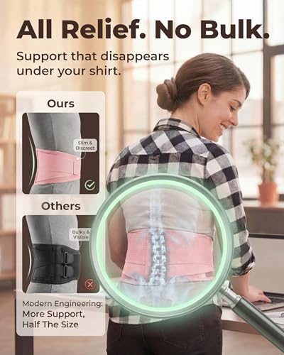 Sparthos Back Brace for Women & Men, Sciatica, Lower Back Pain - Pink-XS - color: Flamingo Pink