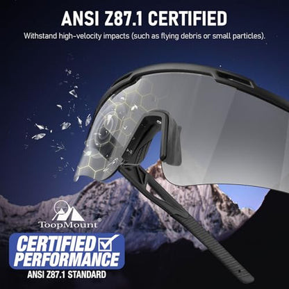 Tactical Eyewear Anti Fog, ANSI Z87.1 Sports Glasses with 3 Interchangeable Lens UV400 Protection Airsoft Goggle - color: Black Frame