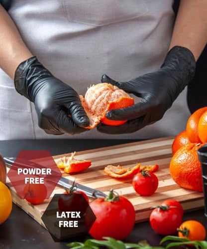 NEOTRIL 6 Mil Heavy Duty Black Nitrile Disposable Gloves, Latex Powder-Free, Textured Rubber Gloves for Cooking Mechanic - color: Black (Box of 1000), size: Small