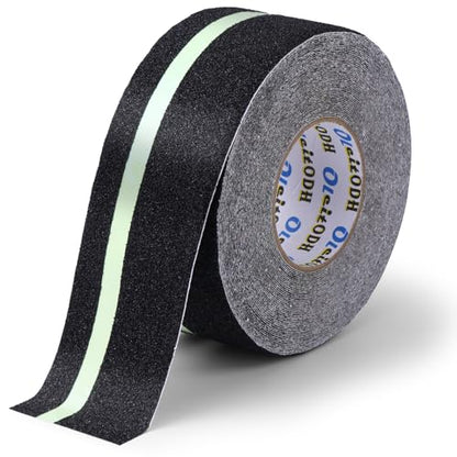 Oleitodh Anti-Slip Traction Tape, 3In x 60Ft, Glow-in-Dark Green Stripe - color: Luminescent, size: 3 in x 60 ft