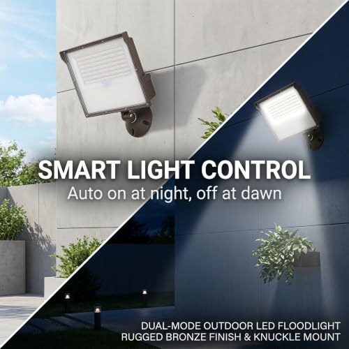 240W Outdoor LED Flood Light Dusk to Dawn with Knuckle, 33600LM 1500W Equivalent, 100-277V 5000K Daylight, ETL Commercial LED Flood Light Fixture, Outdoor Security Lighting for Landscape/Parking Lot - size: 240W