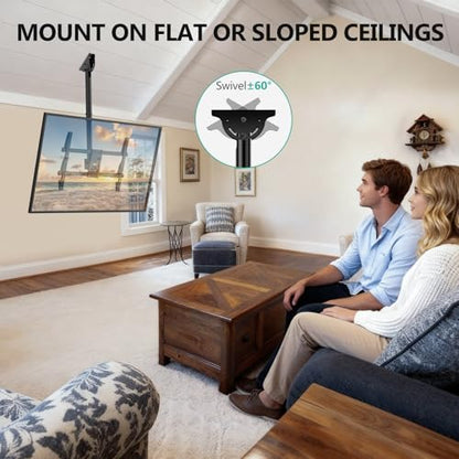 WALI Ceiling TV Mount for Most 37-80 inch LCD LED OLED 4K TVs, up to 110lbs - color: Black (600x400mm), size: 3 feet