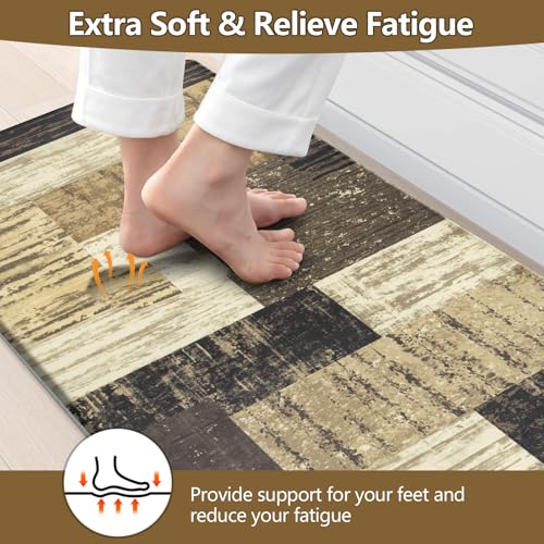 LOKHOM Kitchen Floor Mat Cushioned Anti Fatigue Runner Rug 24x59 Chocolate - color: Chocolate