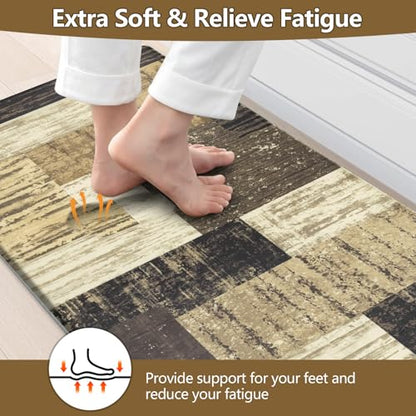 LOKHOM Kitchen Floor Mat Cushioned Anti Fatigue Runner Rug 24x59 Chocolate - color: Chocolate