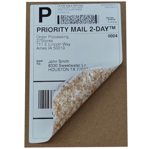4x6 (100x150mm) Fanfold Direct Thermal Shipping Labels, 8 Stacks / 4000 Labels – Perforated, Compatible with Zebra, Rollo, UPS, FedEx - size: 8 Stacks | 4000 Labels
