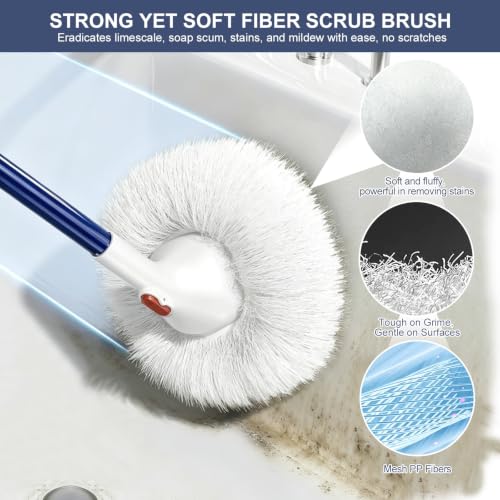 Shower and Tub Scrubber Brush - Non-Scratch Cleaning Brush for Bathtub Sink