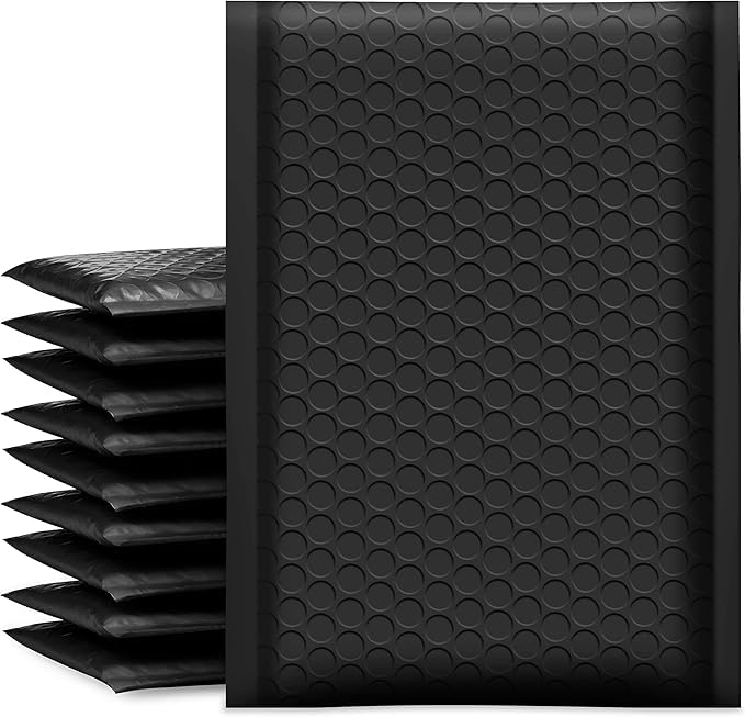 Koja Extra Thick Padded Bubble Mailers, 5x8.6 in, 50-Pack, Black - color: Black, size: 5 x 8.6" 50-Pack