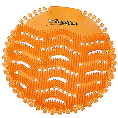 RoyalCart Urinal Screen Deodorizer Freshener (10 Pack), Urinal Wave Screens Mat Guard Anti - Splash, Fresh Scent (Orange Citrus) Fragrance, Supplies Fit for Office School Restaurant Toilets Bar Gyms