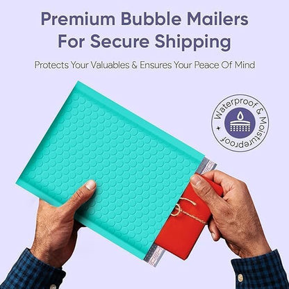 Teal Bubble Mailers 6x10, Self Seal Poly Padded Envelopes #0, 250 Pack Bulk - color: Teal, size: 6"x10" / 250 Pack