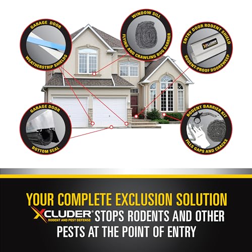 Xcluder X2 Rodent Proof Overhead Sectional Door Seal Kit, 16’4” Wide for 1.5” Thick Doors, Stops Mice, Rats and Weather, Suitable for Residential or Commercial Property Use - size: 1.375 in. x 1.375 in.