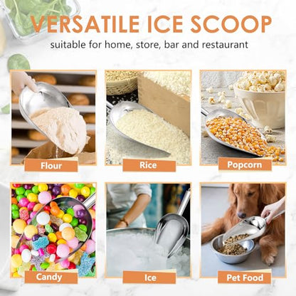 TeamFar Ice Scoop 24 oz, Stainless Steel Big Large Scoop, for Sweet Food Popcorn Flour, Healthy & Heavy Duty - Dishwasher Safe (Pack of 2) - size: 24 oz (Pack of 2)