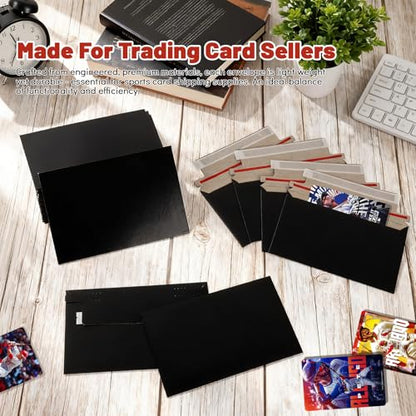 110 Pack Black Trading Card Envelopes, 7x 4.35 Inch Self-Adhesive Card Mailer Envelopes Perfect for Semi-Rigid Sleeves, Trading Card Mailing Supplies - color: Black-110 Pack